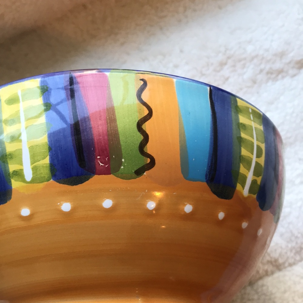 Lamas made in Italy colorful salsa bowl with spoon.